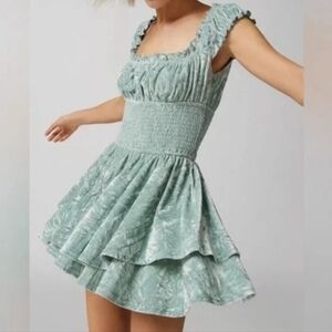 NWOT Urban Outfitters Rosie Velvet Romper Smocked - Small